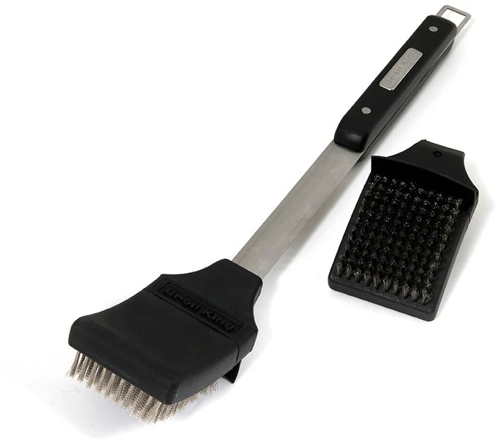 Broil King Grillbürste 47cm Edelstahlborsten Mit Spritzschutz + Ersatzkopf 4 Broil King Grillbürste 47cm Edelstahlborsten Mit Spritzschutz + Ersatzkopf - Image 2