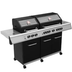 Grillfürst G750G 7-Brenner Doppelkammer - Gasgrill - Eintracht Frankfurt Edition - Gusseisenroste
