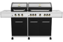 Grillfürst G750G Borussia Dortmund Edition 7-Brenner Doppelkammer - Gasgrill Mit Hochtemperaturbrenner, Seitenkocher, Heckbrenner Und Gusseisen Roste