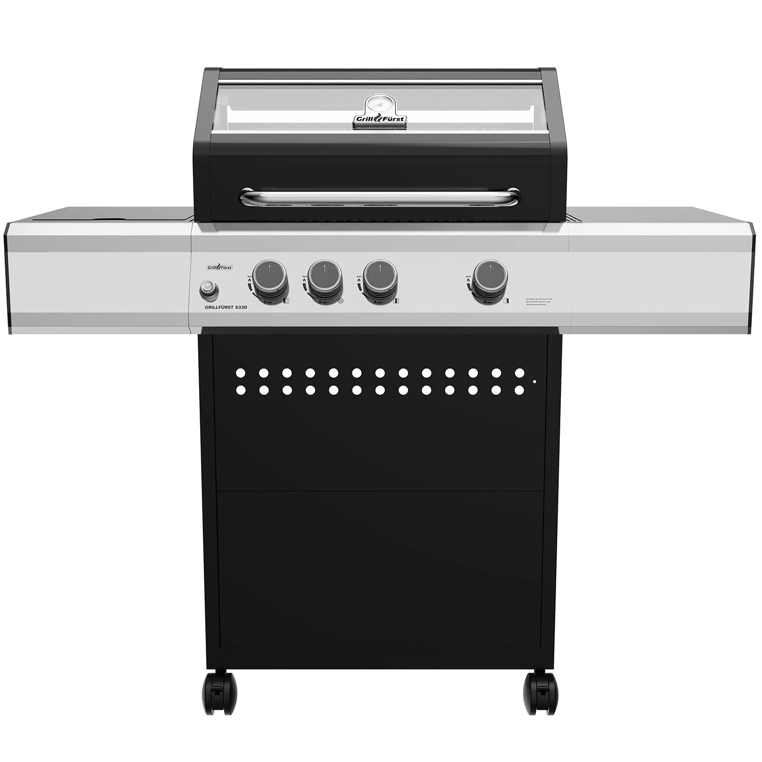 Grillfürst S330G 3-Brenner Gasgrill Mit Seitenkocher Und Gusseisen Rosten - Inkl. Gasgrill Einsteigerpaket 5 Grillfürst S330G 3-Brenner Gasgrill Mit Seitenkocher Und Gusseisen Rosten - Inkl. Gasgrill Einsteigerpaket - Image 3