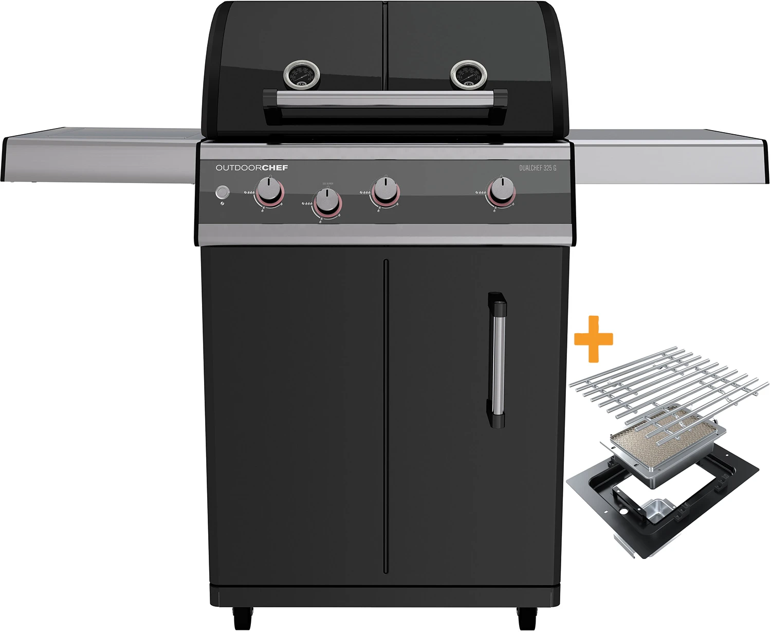 Outdoorchef Dualchef 325 G Gasgrill Mit Seitenkocher + BLAZING ZONE Infrarotbrenner + DGS Gusseisen Grillrost 2 Stk. + DGS Gemüse Grillrost 2 Stk. 3 Outdoorchef Dualchef 325 G Gasgrill Mit Seitenkocher + BLAZING ZONE Infrarotbrenner + DGS Gusseisen Grillrost 2 Stk. + DGS Gemüse Grillrost 2 Stk.