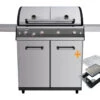 Outdoorchef Dualchef S 425 G Edelstahl Gasgrill Mit Seitenkocher + Blazing Zone Infrarotbrenner + DGS Gusseisen Grillrost 2 Stk. + DGS Gemüse Grillrost 2 Stk. -Rosles Der Grill Geschaft Outdoorchef Dualchef S 425 G Blazing Zone Upgrade Kit