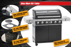 Rösle Gasgrill Videro G6-S VARIO+ Schwarz - Modell 2023 - SMART Deal Inkl. Grillfürst Grill Control + Abdeckhaube Und Grillplatte -Rosles Der Grill Geschaft Roesle Videro G6 S Vario Highlights 2
